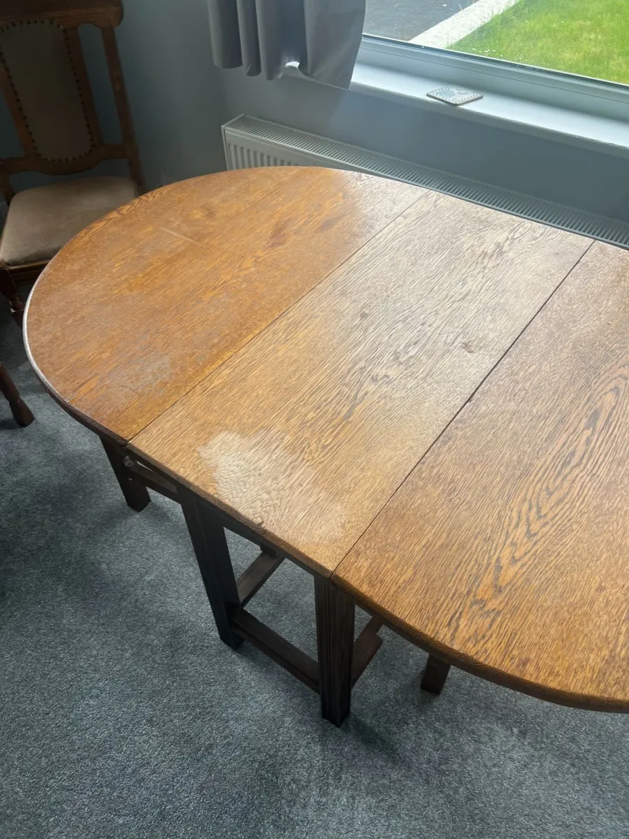 Solid Oak Dining Table and Chairs - Image 3