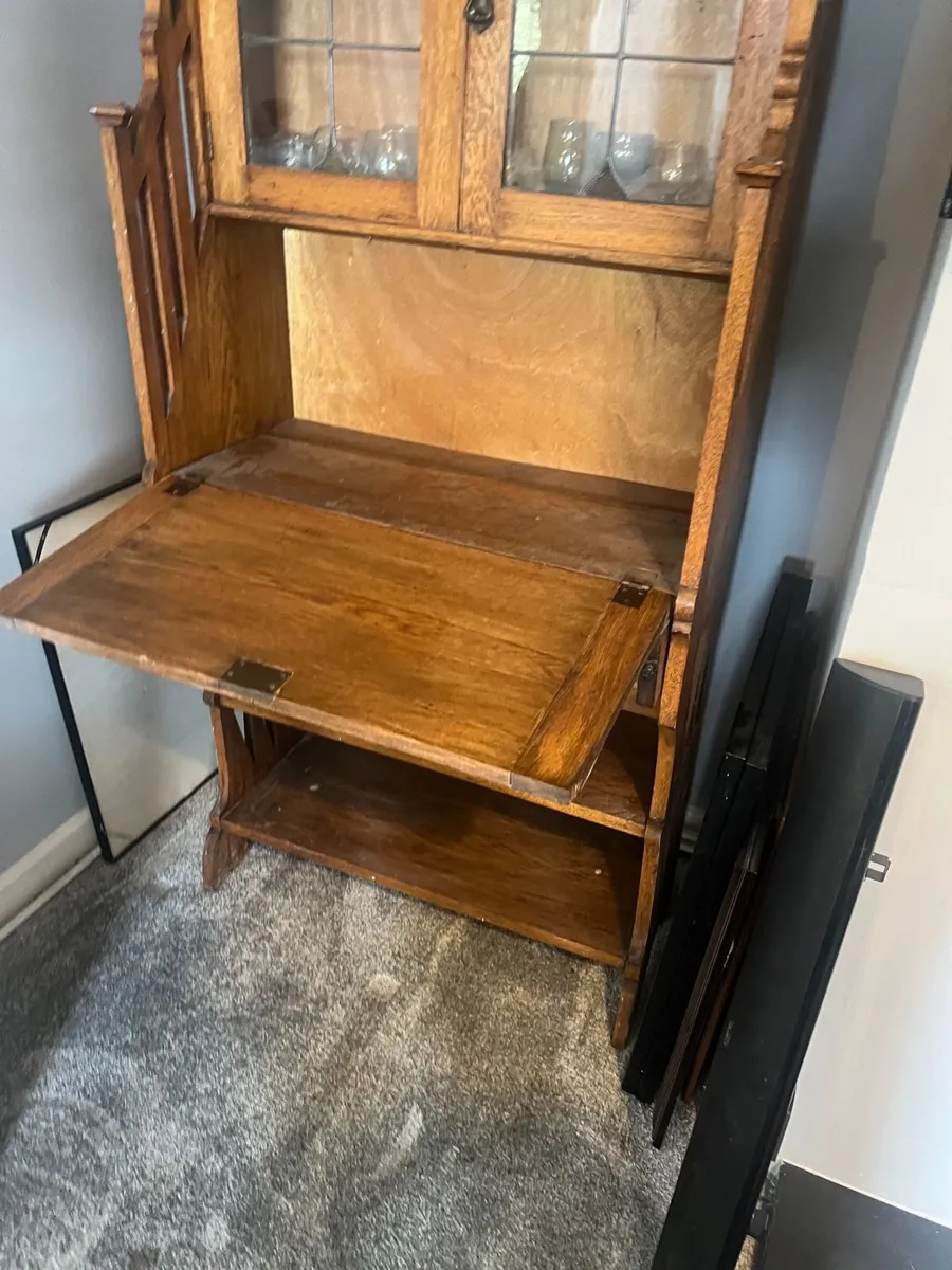 Antique Cabinet & Writing Desk - Image 4