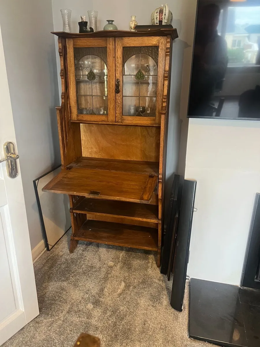 Antique Cabinet & Writing Desk - Image 1