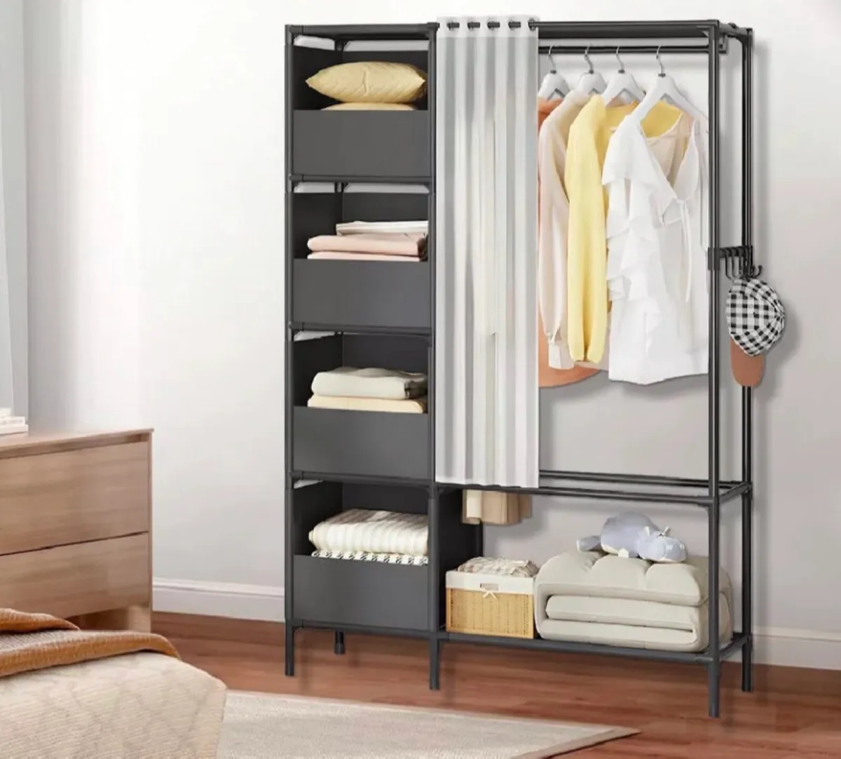 Metal Clothes Rail with Shelves. Delivery €5.95 - Image 3