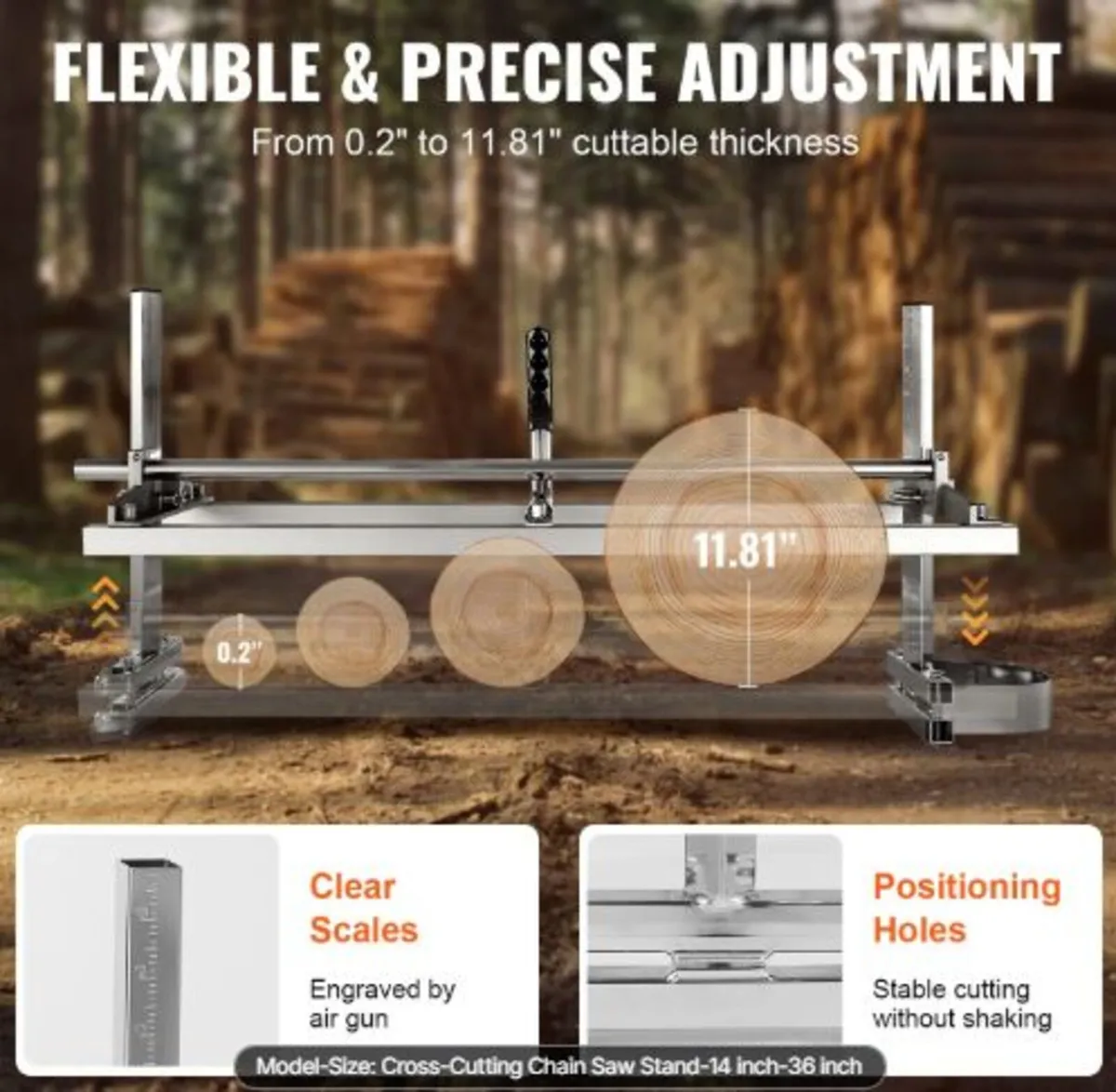 Portable Sawmill 35.6cm-91.4cm Guide Bar Galvaniz - Image 4
