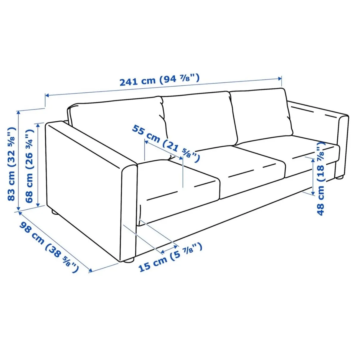 Couch and storage puff - Image 3