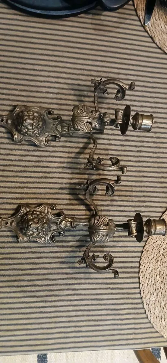 Brass wall candleabra - Image 3