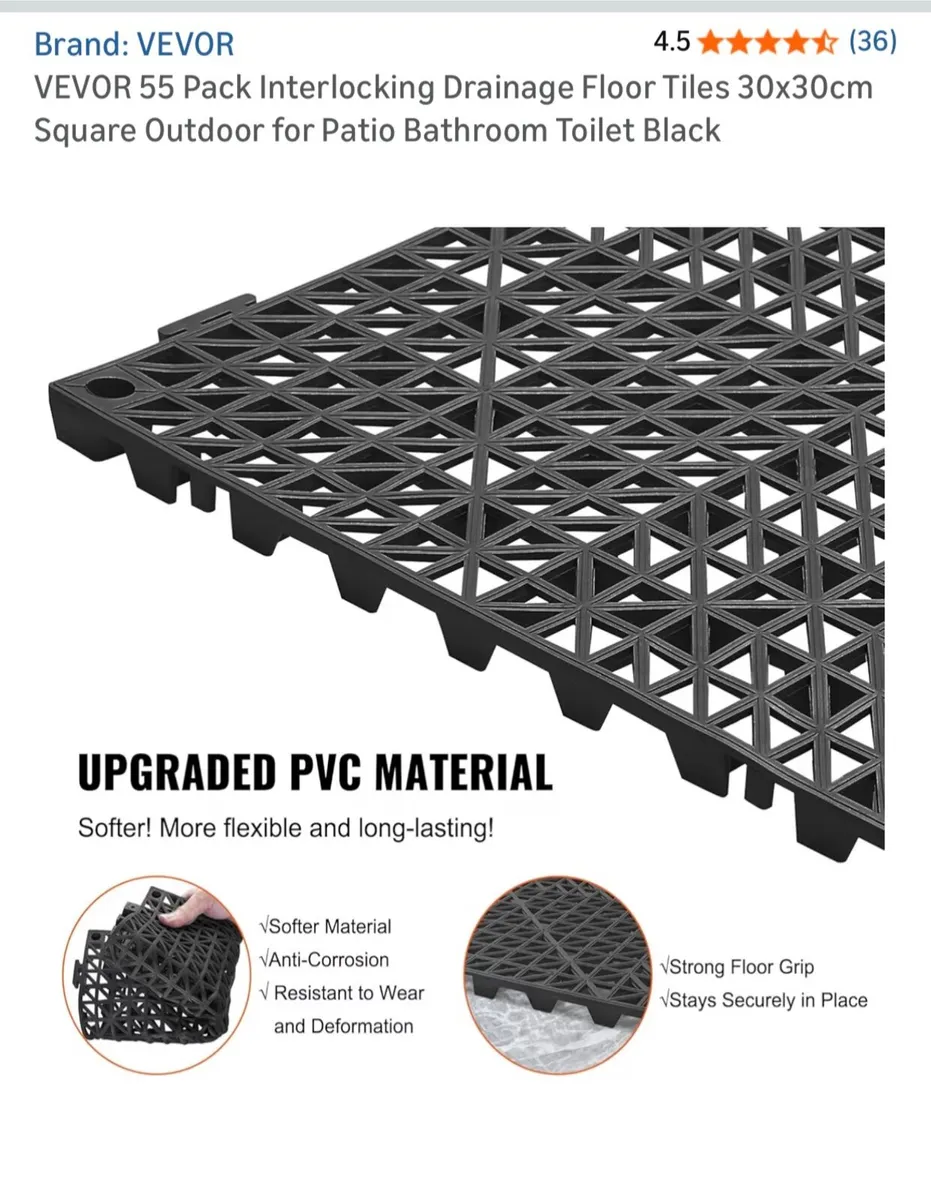 Interlocking drainage floor tiles - Image 3