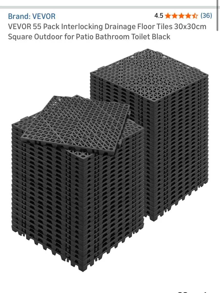 Interlocking drainage floor tiles - Image 1