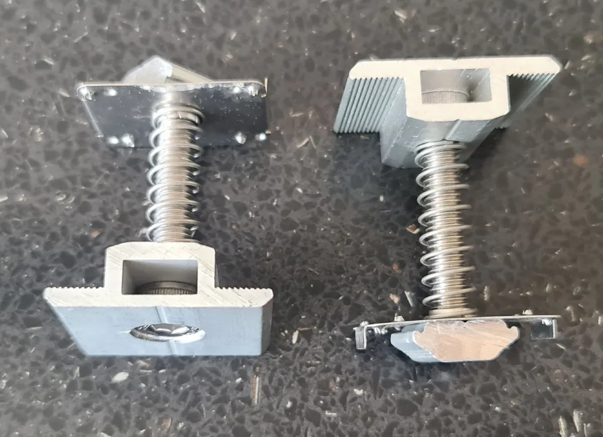 10x Solar Panel Mid-Clamps with Spring & T-Nut - Image 1