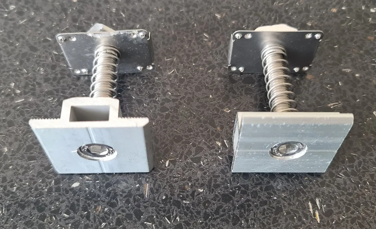 10x Solar Panel Mid-Clamps with Spring & T-Nut - Image 2