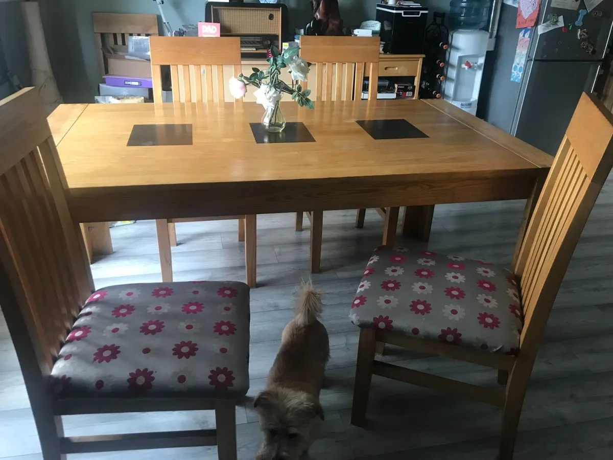 Dining Table 6 X 3 & Six Chairs - Image 2