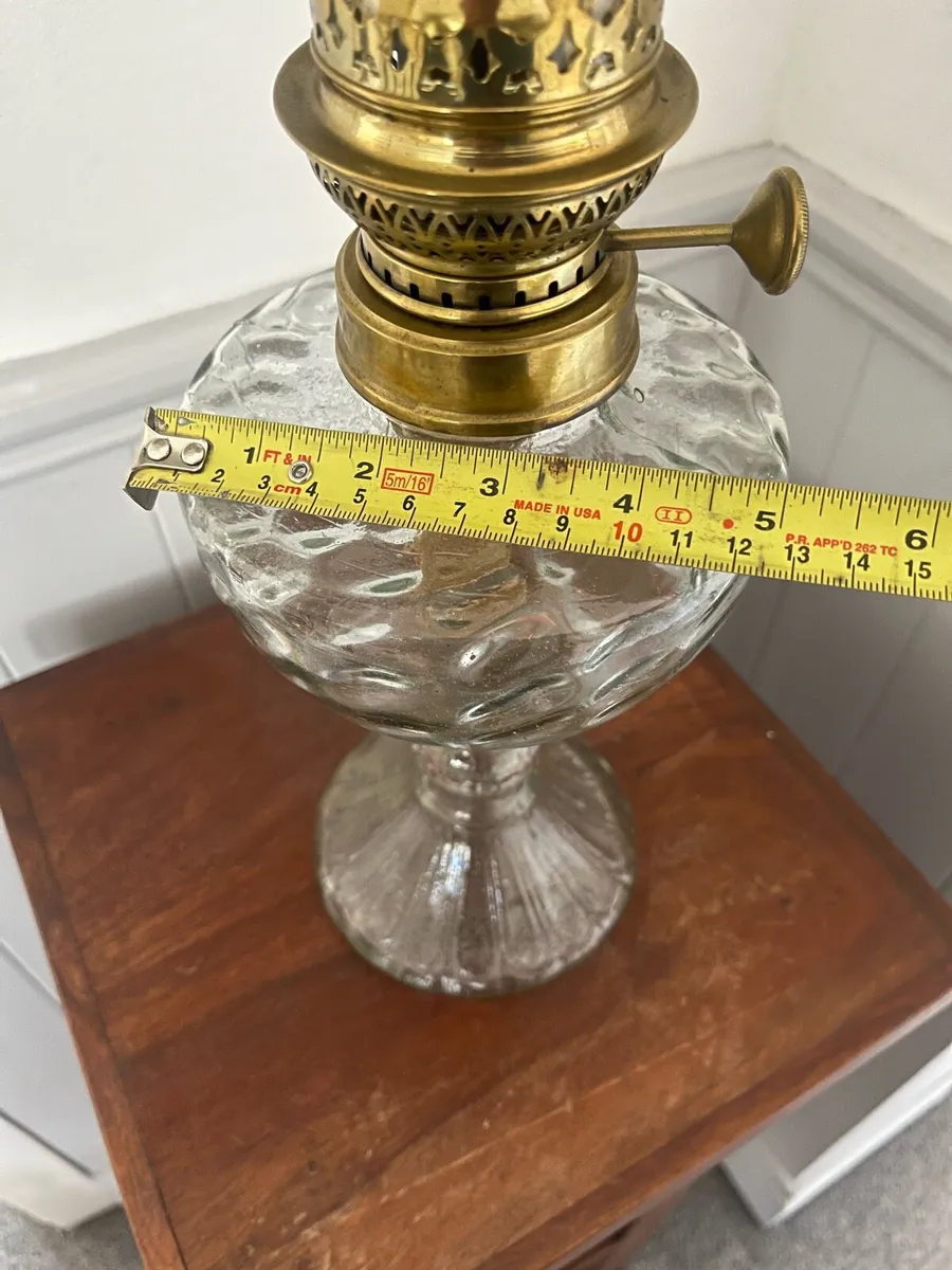 Vintage Glass Oil Lamp - Image 4