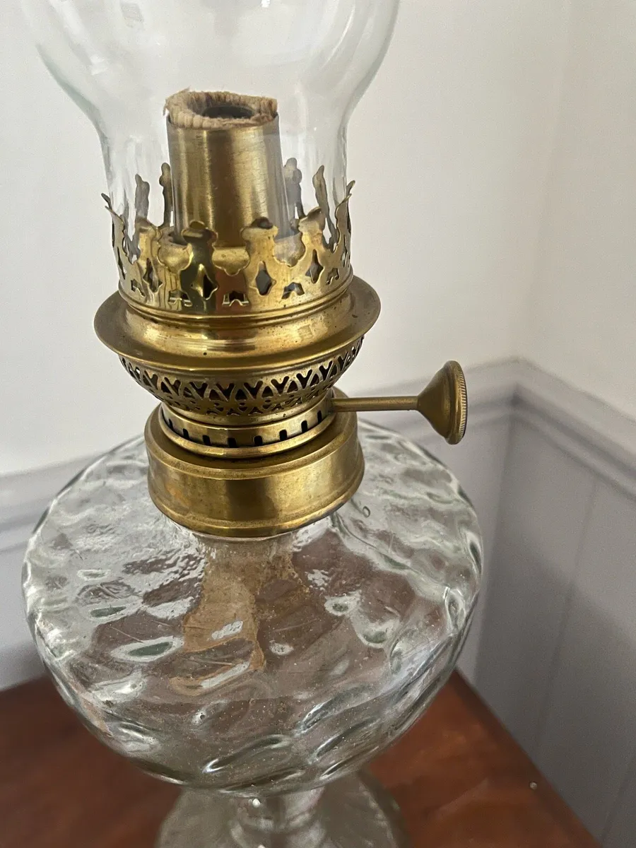 Vintage Glass Oil Lamp - Image 2
