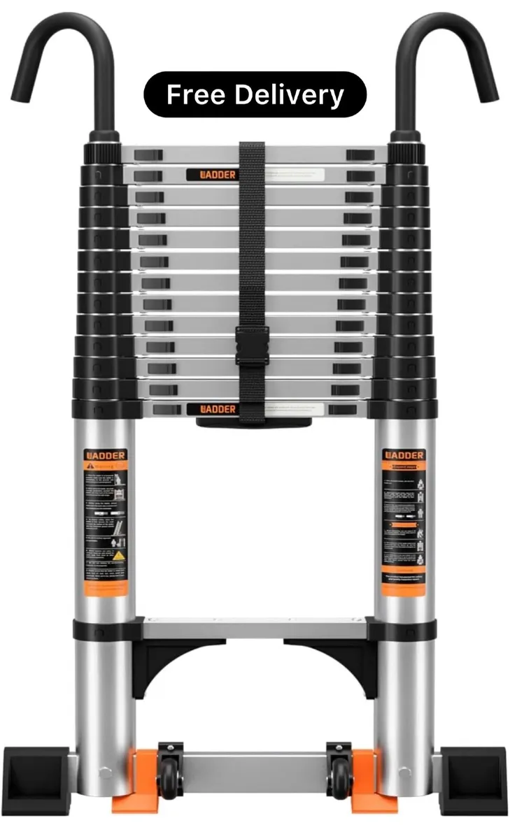 Ladder with Non-Slip Feet,4.1M/13.5FT Aluminium Ex - Image 1