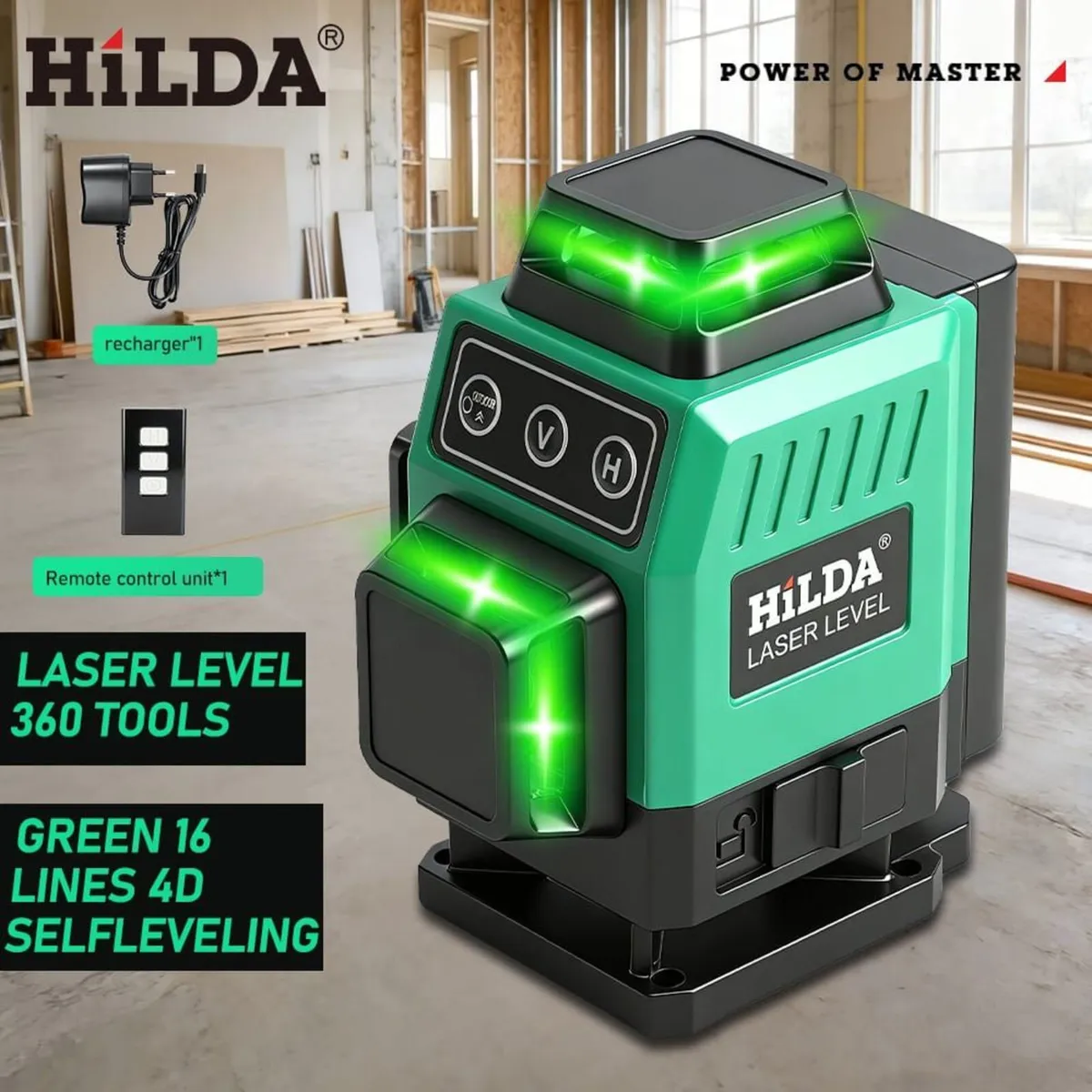16 Lines 4D 360° Green Laser Level Self Leveling - Image 1