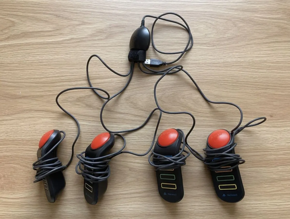 Official Buzz! PS2 Quiz Buzzers x4 – Sony Logitech - Image 1