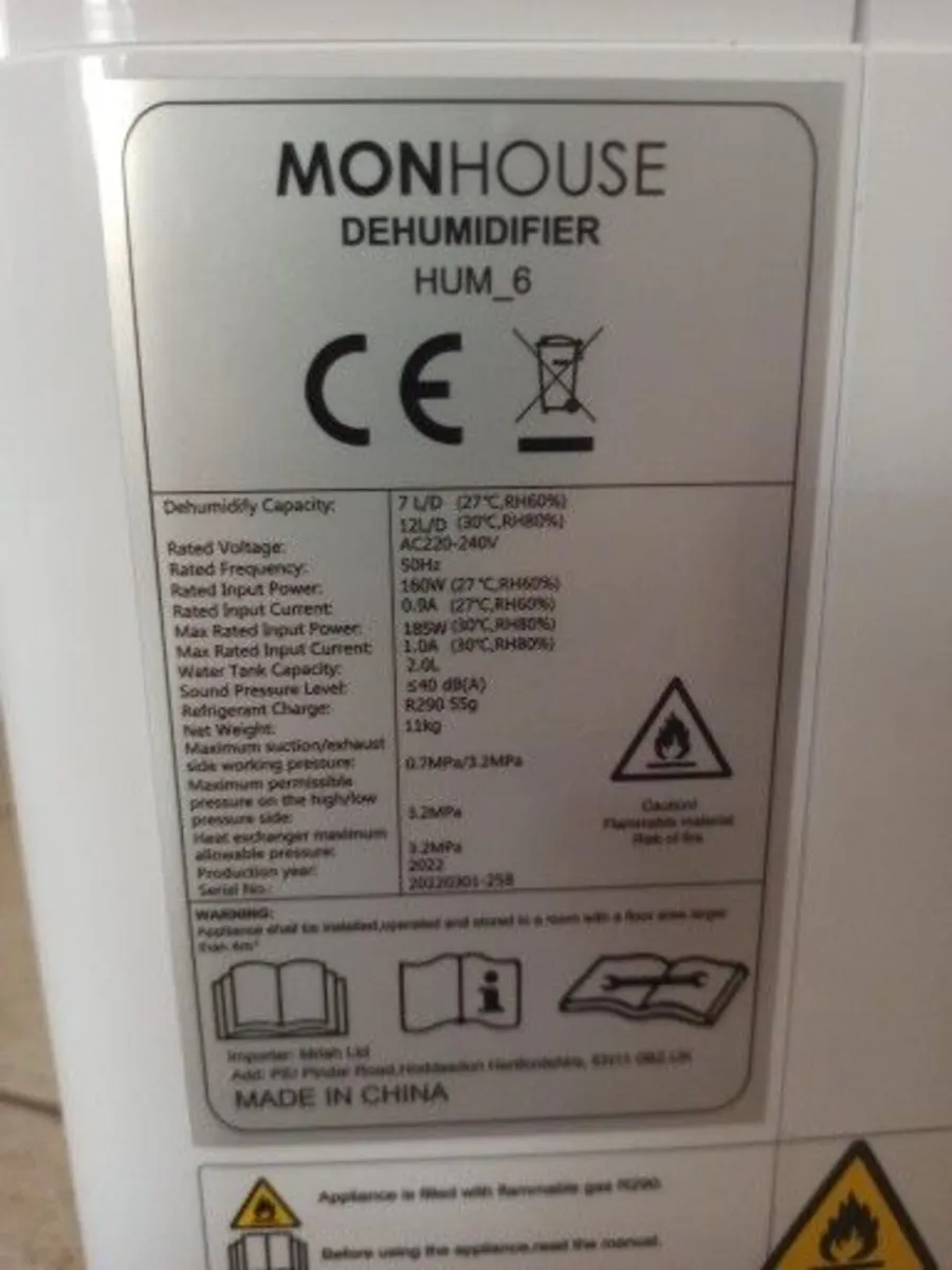 MONHOUSE Dehumidifier - Excellent Condition - Image 4