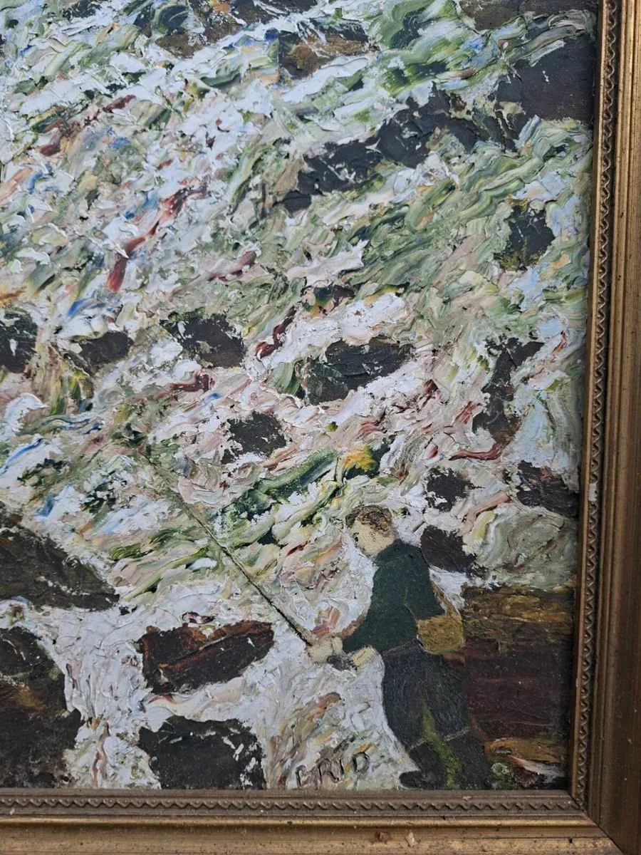 Charming Vintage signed & framed Oil painting - Image 2