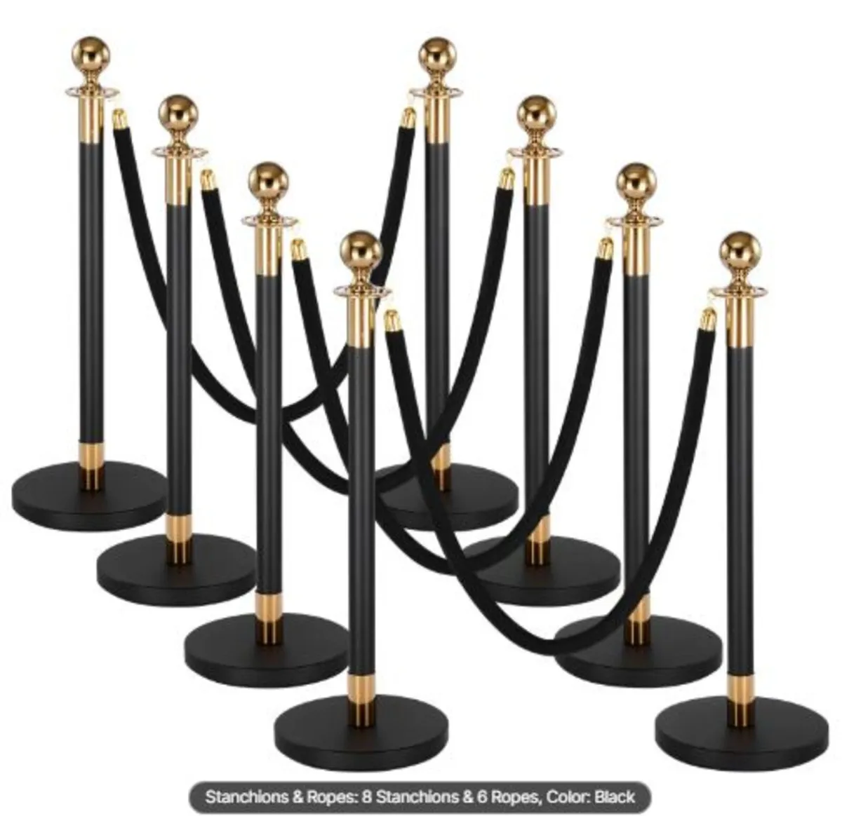 Stanchion Post, 8 Pcs Crowd Control Barrier Set - Image 1