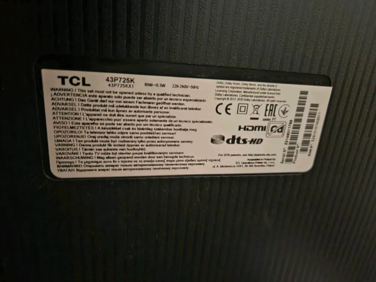 TCL 43P725 43” 4K Smart TV plus Soundbar Sharp - Image 2