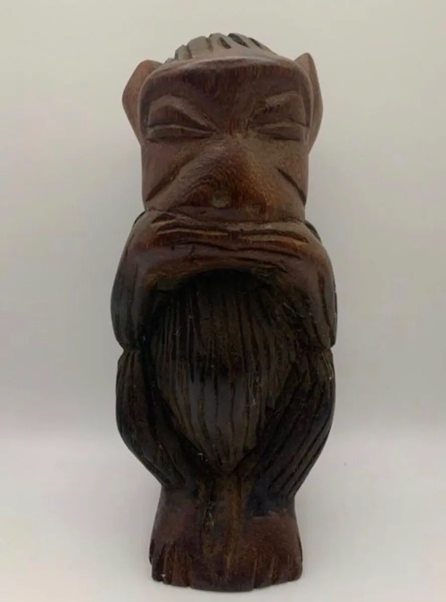 Vintage hand carved wooden wise monkeys - Image 4