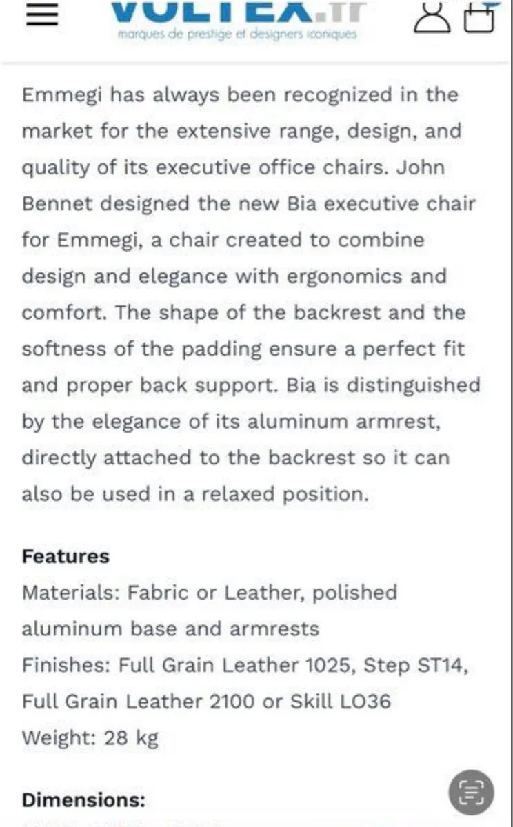 Frezza Bia Executive Office Chair-DeepCleaned! - Image 4