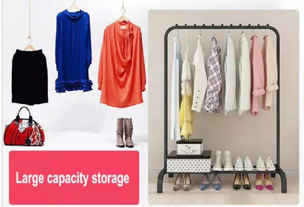 New Metal Clothes Rail Rack with Shoe Shelf - Image 2