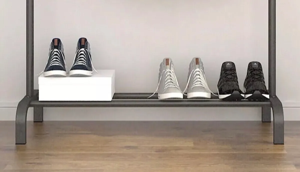 New Metal Clothes Rail Rack with Shoe Shelf - Image 3