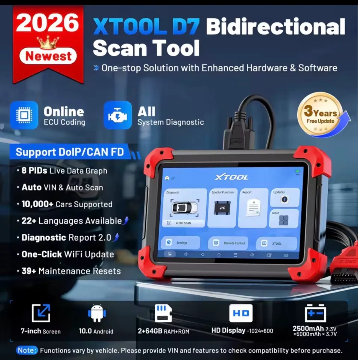 New XTOOL D7 Car Diagnostic Tools - Image 3