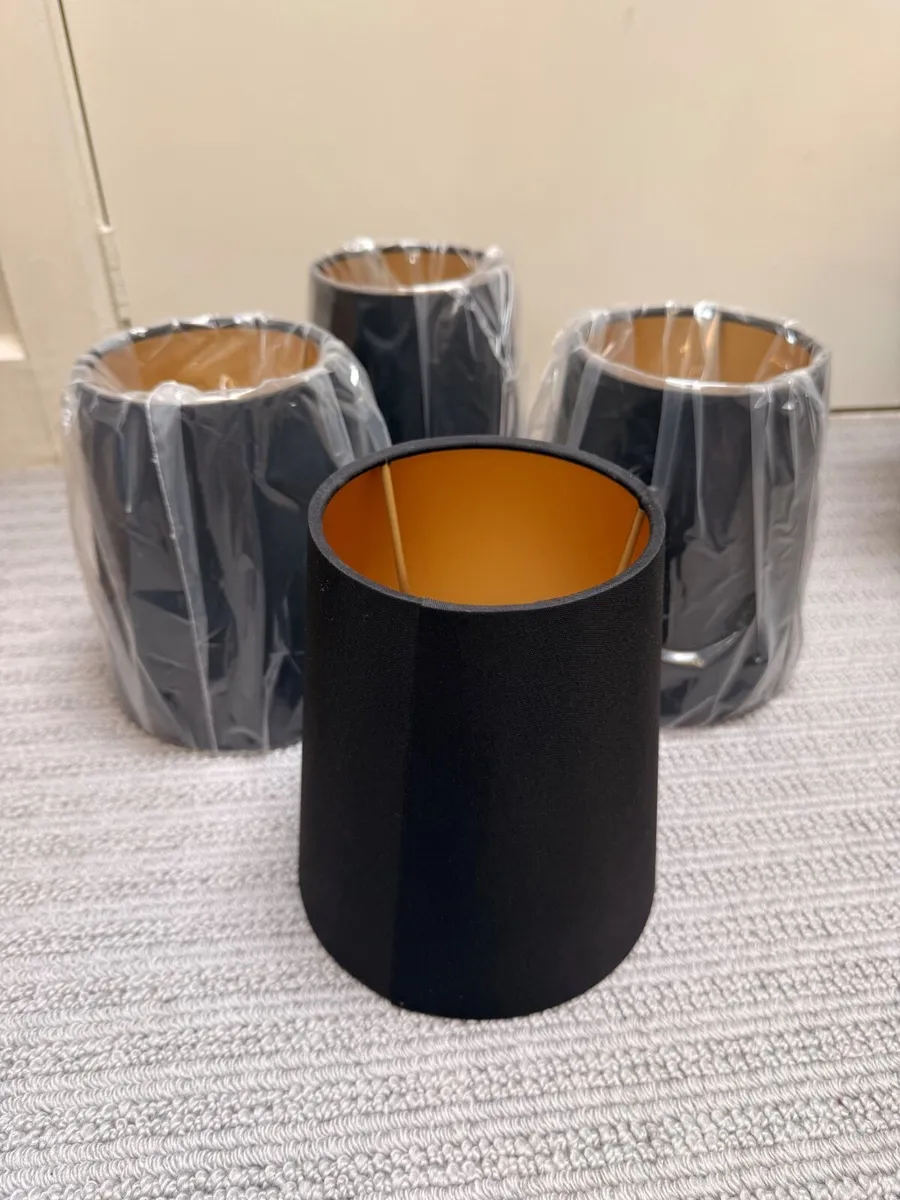 Black silk lampshades - Image 1