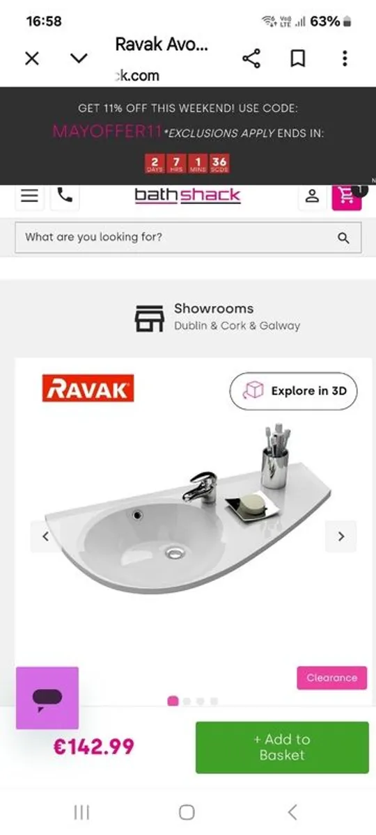 Glass Wall Hung Basin/Sink - Image 3