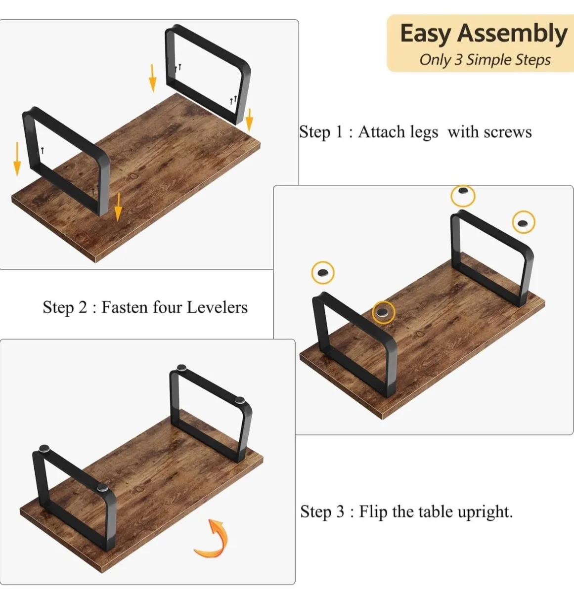 Coffee Tables for Living Room Industrial Rectangle - Image 3