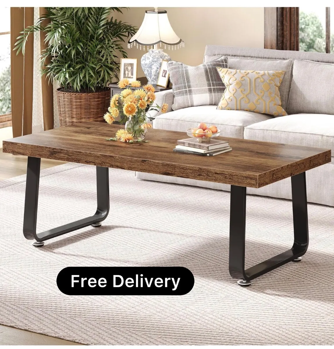 Coffee Tables for Living Room Industrial Rectangle - Image 1