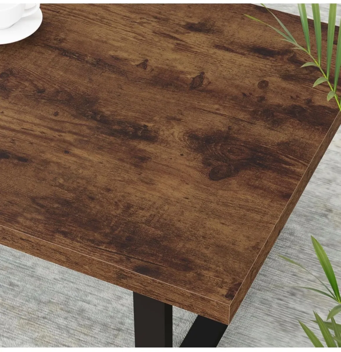 Rustic Living Room Table, Simple Industrial Rectan - Image 3