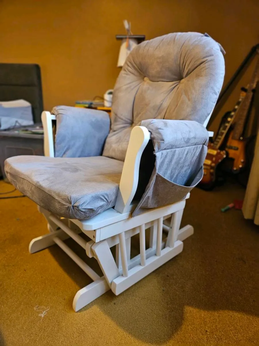 Babylo Glider Feeding Chair and Footstool. - Image 4