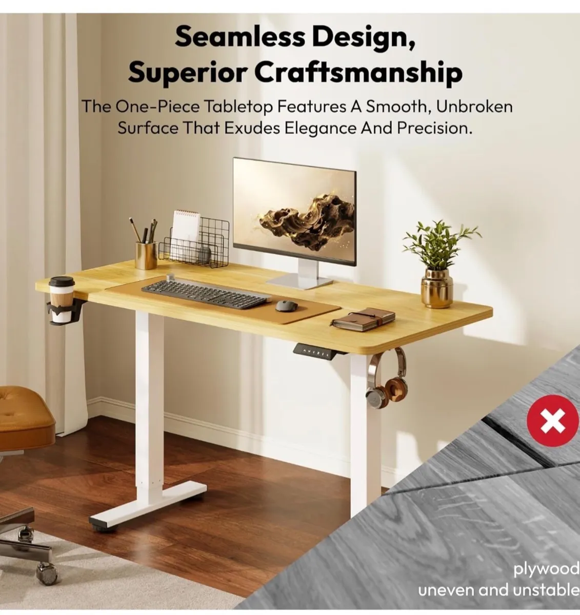 110 x 54 Electric Standing Desk ONE PIECE Height A - Image 4