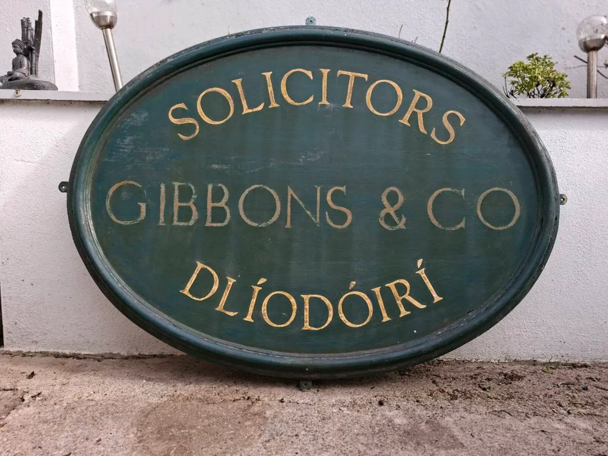 Large Vintage West Cork Solicitors Sign - Image 1