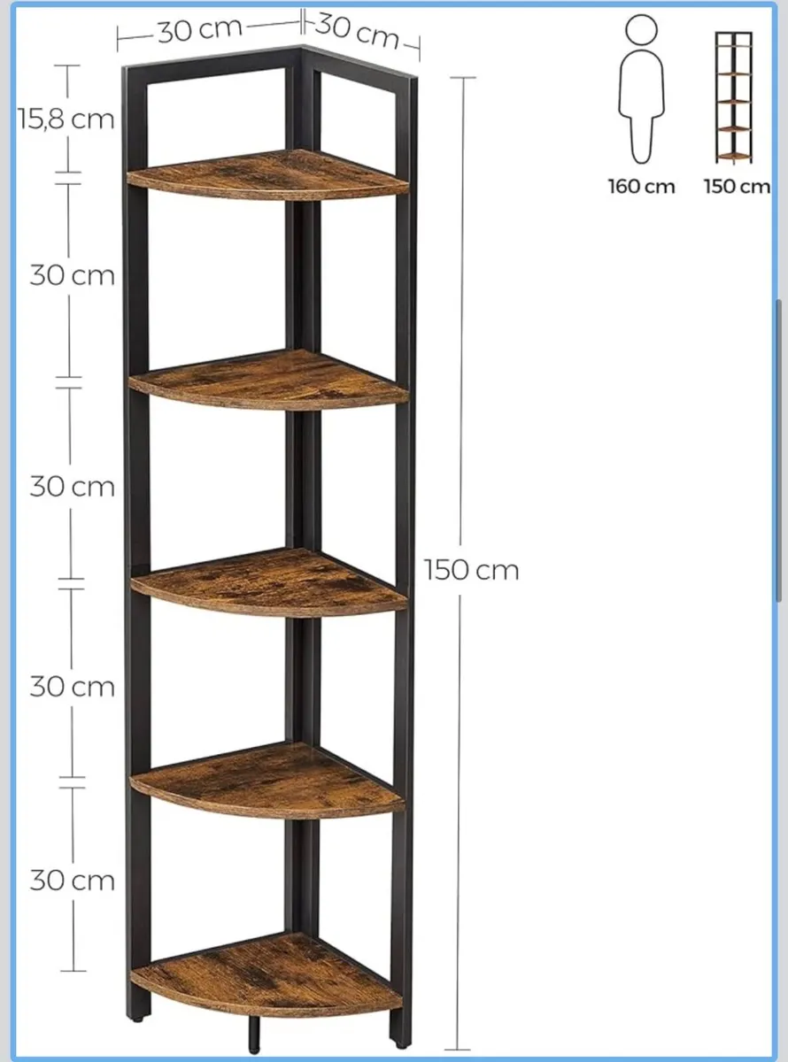 5 Tier Corner Bookcase - Image 4
