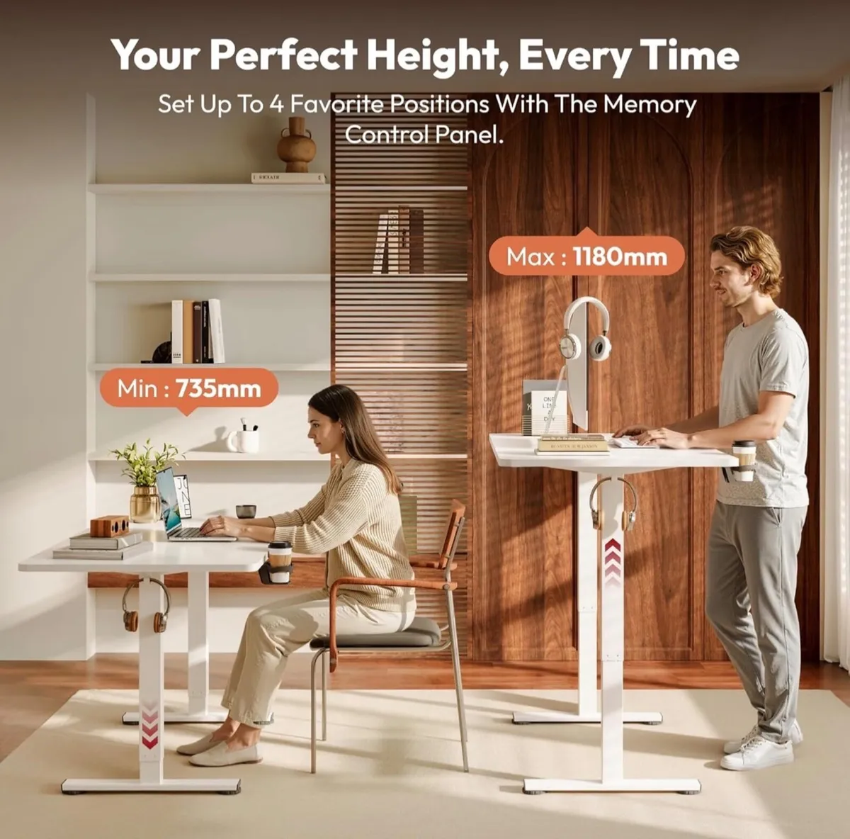 Electric Standing Desk ONE PIECE 110 x 54 Height A - Image 3