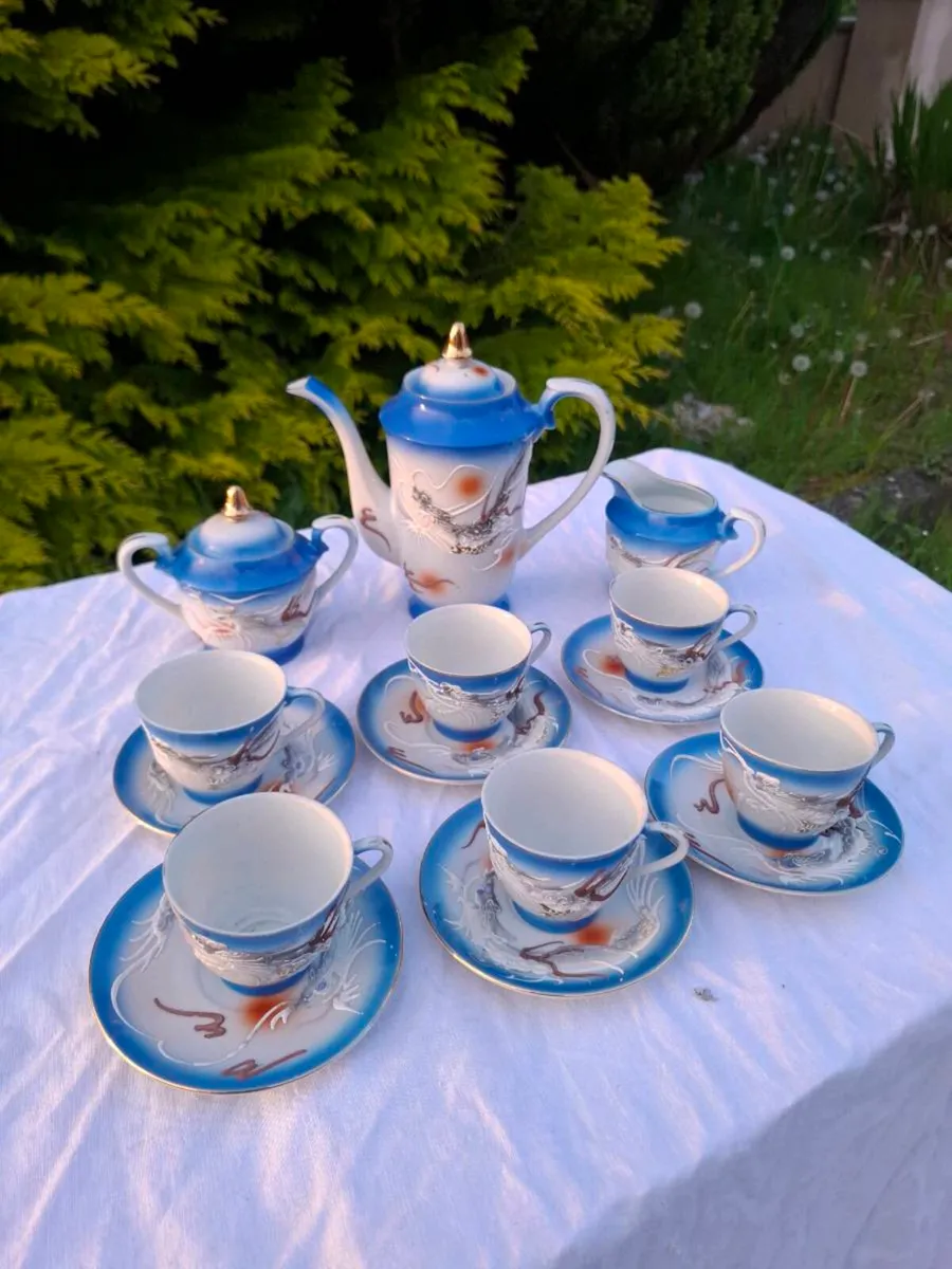 Blue lithophane vintage espresso set - Image 2