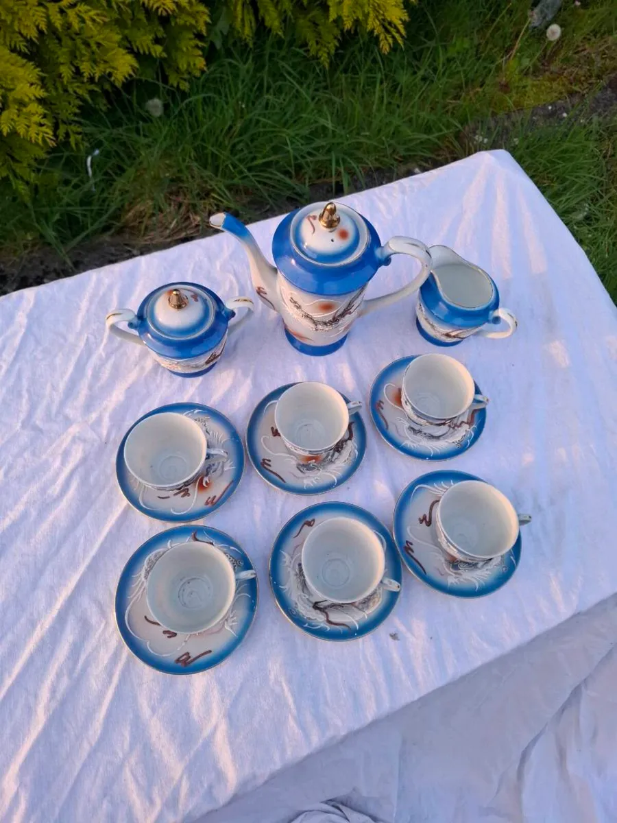 Blue lithophane vintage espresso set - Image 3