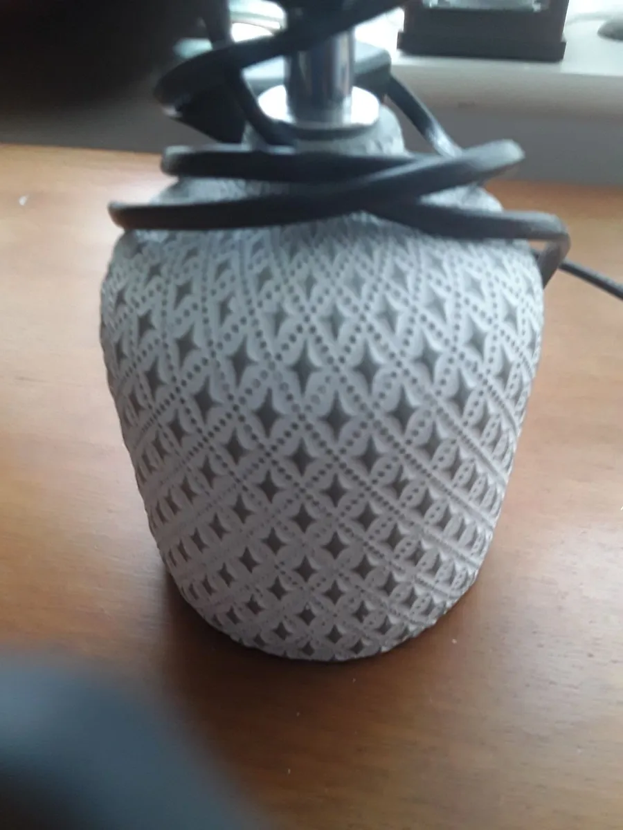 As new small table lamp with new grey shade - Image 1