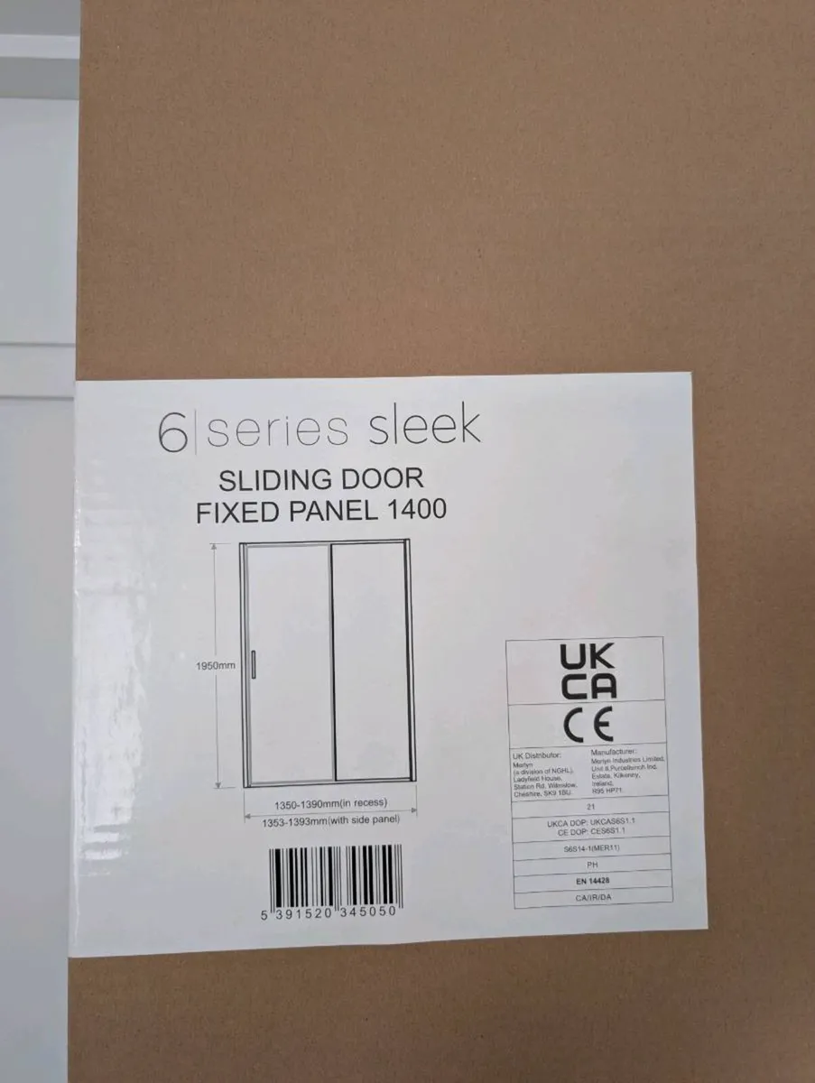 1400mm Shower door & panel - Image 4