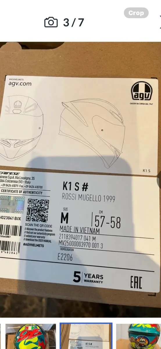 Brand new Agv Rossi motorbike helmet - Image 3