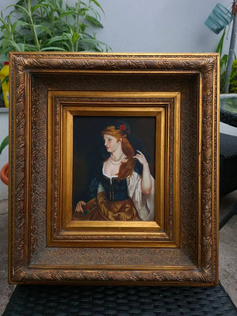 Beautiful Antique Oil Painting in a Gold frame - Image 1