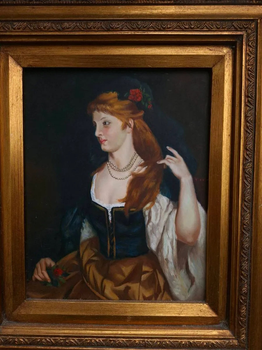 Beautiful Antique Oil Painting in a Gold frame - Image 2