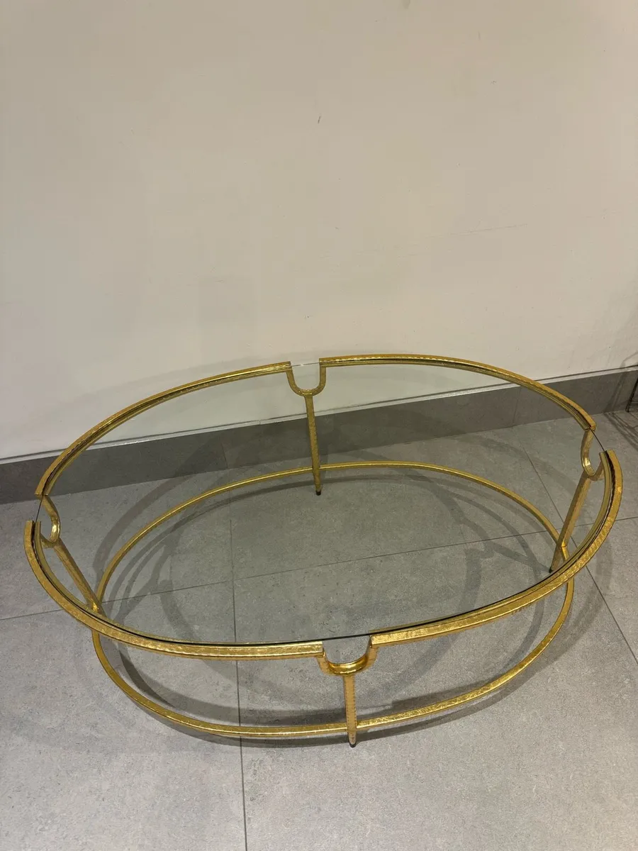 Gold coffee table with Glass Top - Image 2