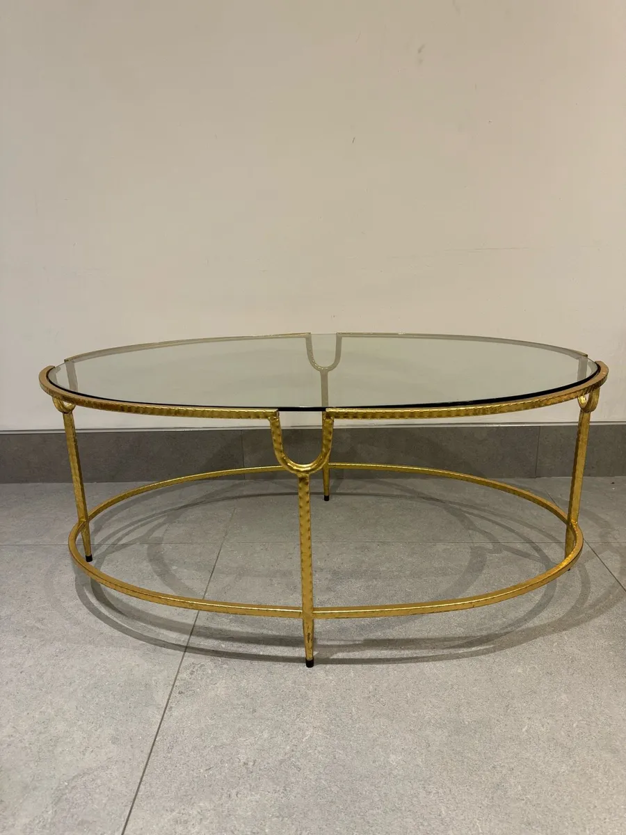 Gold coffee table with Glass Top - Image 4
