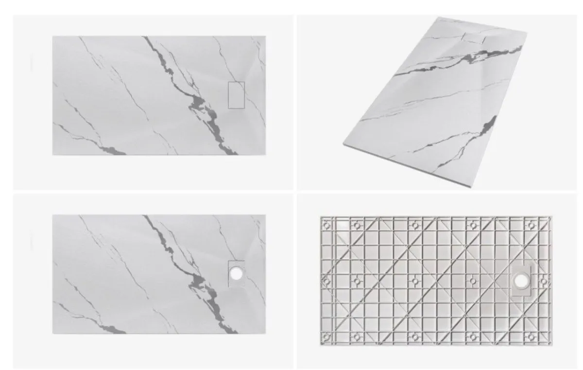 Slim Shower Tray Marble 120x90