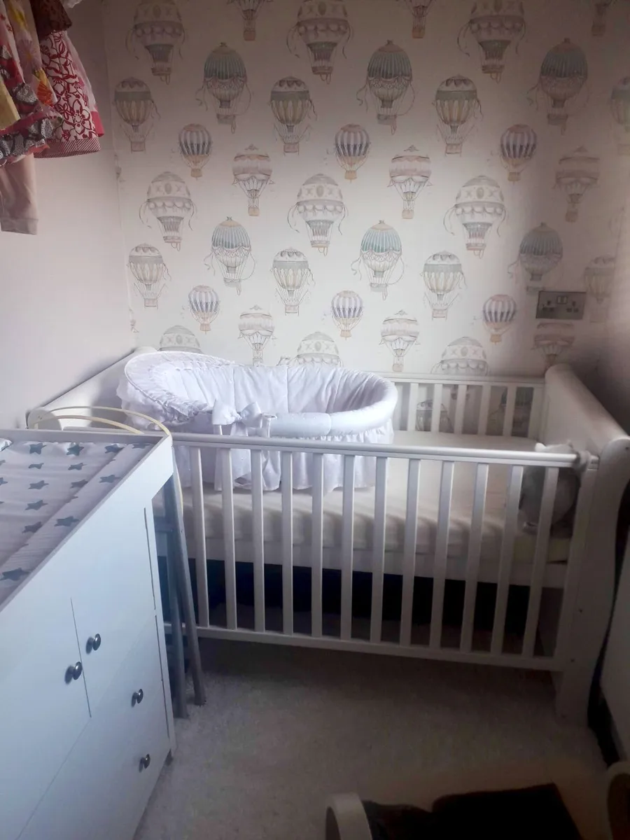 Sleigh cot bed with mattress
