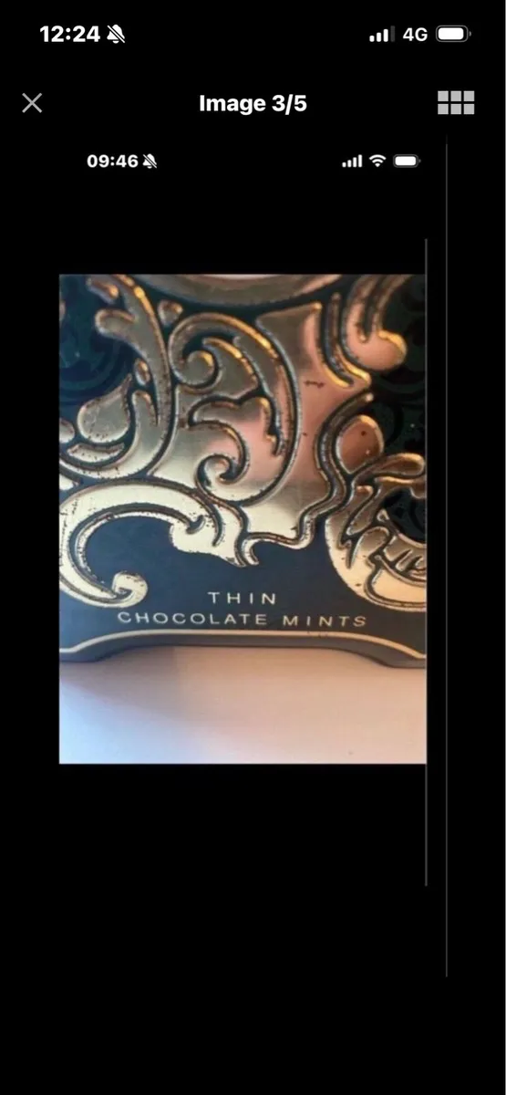 Vintage After Eight Clock Shaped Metal Box - Image 3