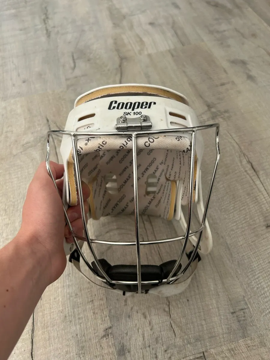 White Cooper Hurling helmet - Image 1
