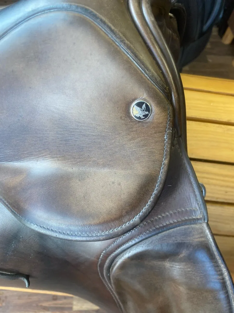 Falcon brown Leather saddle ex wide - Image 2
